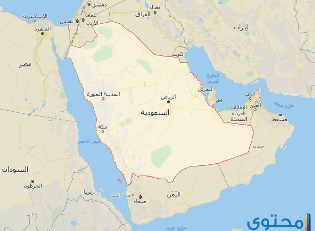 خريطة المملكة العربية السعودية والمسافة بين المدن كاملة