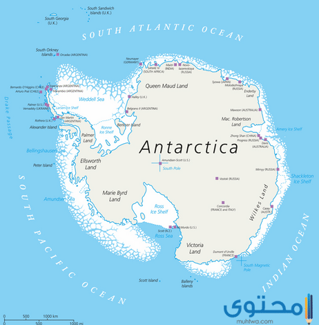 عدد وأسماء أراضي القارة القطبية الجنوبية