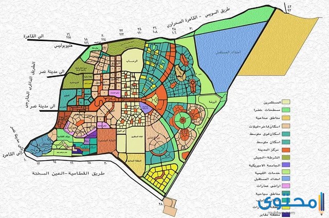 خريطة العاصمة الادارية الجديدة