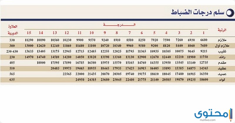 سلم رواتب المباحث العامة 