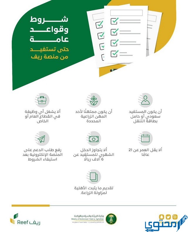 شروط الاستفادة من دعم ريف