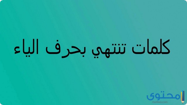 كلمات تنتهي بحرف الياء (ي)